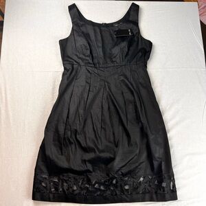 Max and Cleo Chic Black Sleeveless Dress With Geometric Hem Cutouts Formal 14